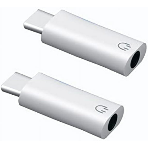USB C to 3.5mm Audio Headphone Jack Adapter Type C Aux DAC Earphone Stereo Mic HiFi Right Angle Dongle Compatible with iPad Mini 6 iPad Pro Air 4 2021, Samsung S21 Ultra S20 Tab S7 (2 Pack)