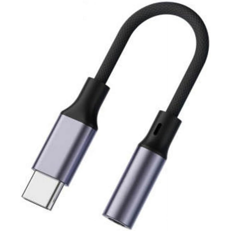 USB C to 3.5mm Audio Jack Adapter for Samsung Type C to Headphone Adaptor Aux Dongle Hi Res DAC Chip Earphone Cable Converter for All c type Mobiles