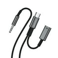 USB C to 3.5mm Aux Cord for Car with Charging 2in1 USBC to