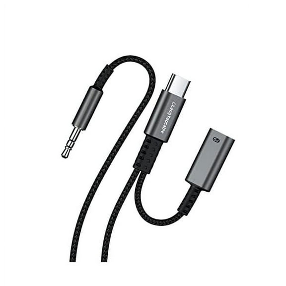 USB C to 3.5mm Aux Cord for Car with Charging 4FT,2-in-1 USB-C to Headphone Audio Jack Adapter and Charger,Type C aux Cable dongle for iPhone 15 Pro Max,Samsung Galaxy S24 S23 A53(4FT)