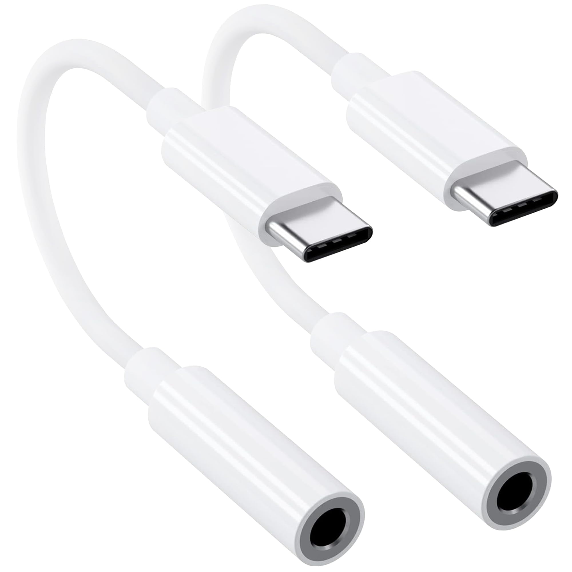 USB C to 3.5mm Female Headphone Jack Adapter 2 Pack, Type C to Aux