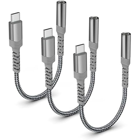 USB-C to 3.5mm Female Headphone Jack Adapter, USB Type C to AUX Audio Dongle Cable Cord Compatible with Samsung Galaxy S21 S20 Ultra S20+ Note 20 S10,iPad Pro,Pixel 4 3 2 XL and More (Grey)