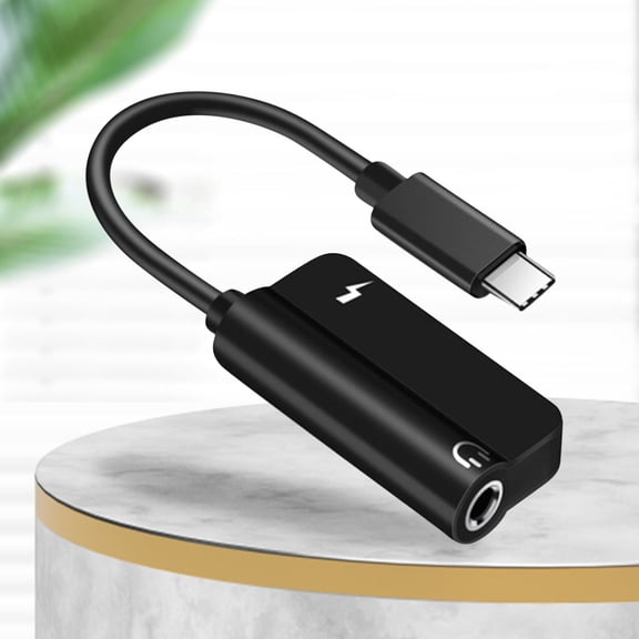 USB C to 3.5mm Headphone Adapter 5.3" - Audio Jacks Converter, Plug & Play, Charging & Music, for Phone Laptop Tablet, Car Home Travel, Compatibles Wide