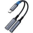 thumbnail image 1 of USB C To 3.5mm Headphone and Charger Adapter, 2 in 1 USB C To Aux Audio Jack with PD 60W Fast Charging Adapter Cable Cord for Galaxy S23/S22/S21/S20 Ultra, IPad Pro, Pixel, 1 of 6