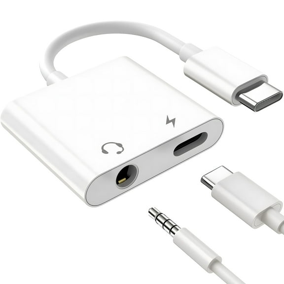USB C to 3.5mm Headphone and Charger Adapter,Type C to Aux Jack Dongle Cable Cord with PD Fast Charging for Phone 15/16 Pro/Max/Plus, Pad, Samsung Galaxy S22/S23/S24 Ultra, Note 20
