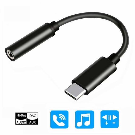 USB C to 3.5mm Headphone Jack Adapter with Digital Audio Type C Jack Adapter Compatible with Pixel 3/2/3XL/2XL, iPad Pro 2018, Galaxy S9 and More USB C Devices - Black