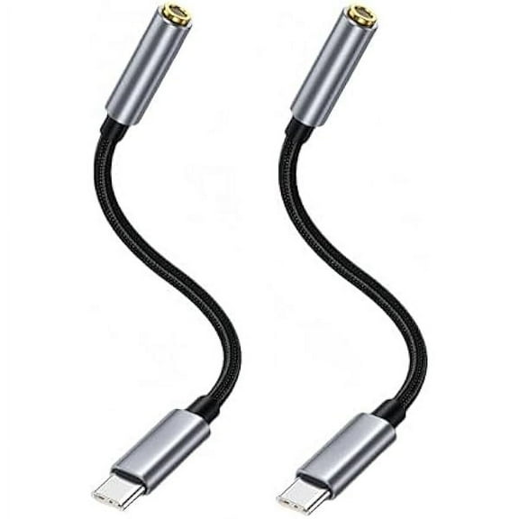 USB C to 3.5mm Headphone Jack Adapter for Fire Max 11, Microsoft Surface Pro 9, iPad 10th Generation, iPad Air 5, Samsung Galaxy Tab S9 FE, Galaxy A54 S24 Ultra, OnePlus 12R, Pixel 6a, 2 Pack