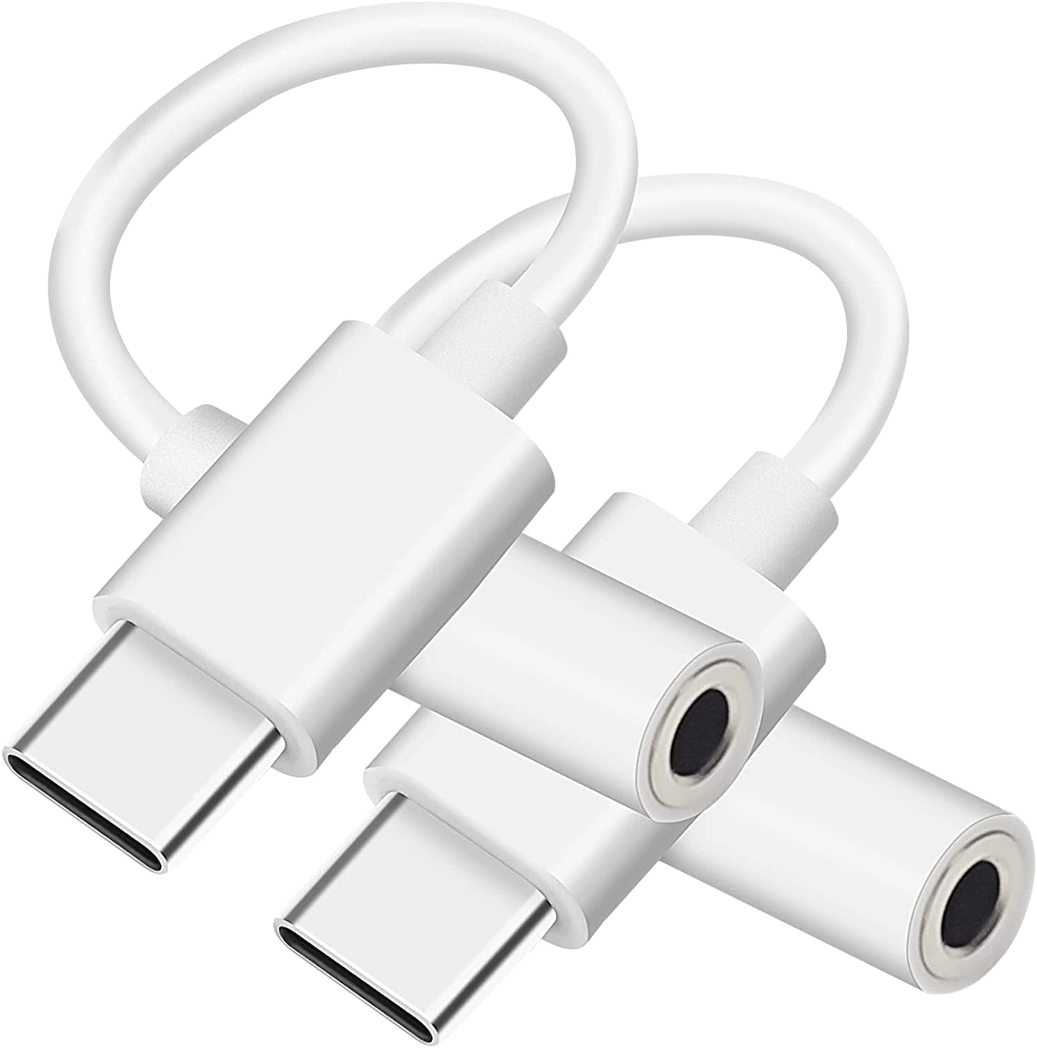USB C to 3.5mm Headphone Jack Adapter Pack of 2 USB Type C to Aux Audio Dongle Cable Earphone Jack Converter Compatible with Samsung Galaxy S22 S21 S20 Note 20 10 A73