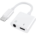 thumbnail image 1 of USB C to 3.5mm Headphone Jack and Charger Adapter, 2-in-1 Audio & Fast Charging Splitter for Apple iPhone 17/16/15/Pro/Pro Max, iPad, Samsung, Pixel, and More, 1 of 9