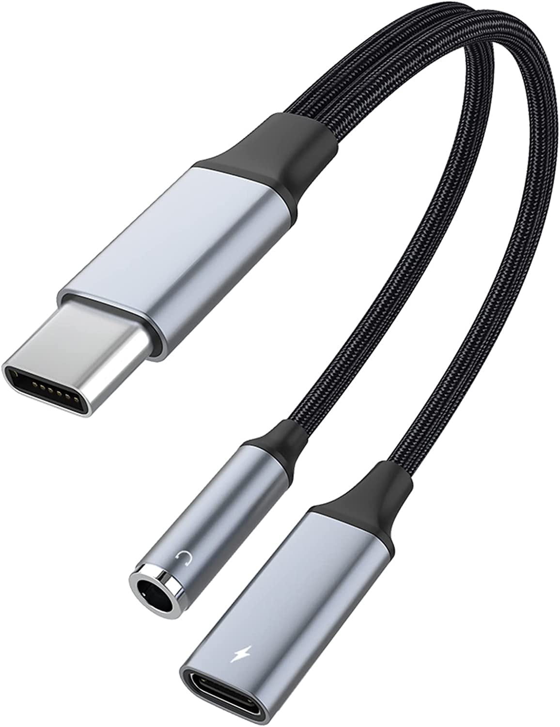 USB C to 3.5mm Jack, 2 in 1 Type C Headphone Adapter and Charger, Aux