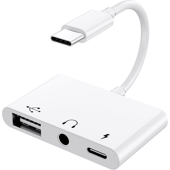 USB C to 3.5mm Jack Headphone Adapter with Charger OTG Cable Adapter, Type C to Aux Audio Earphones Splitter for Samsung Galaxy S22 Ultra S21 S20 i-Pad Pro Air Pixel 4 Laptops