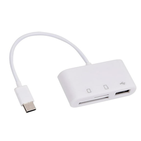 USB C 3-in-1 Hub Converter Type C Adapter SD Card Reader for Laptop: Plug-and-Play, Fast Transfer, Compact Design with ABS Plastic