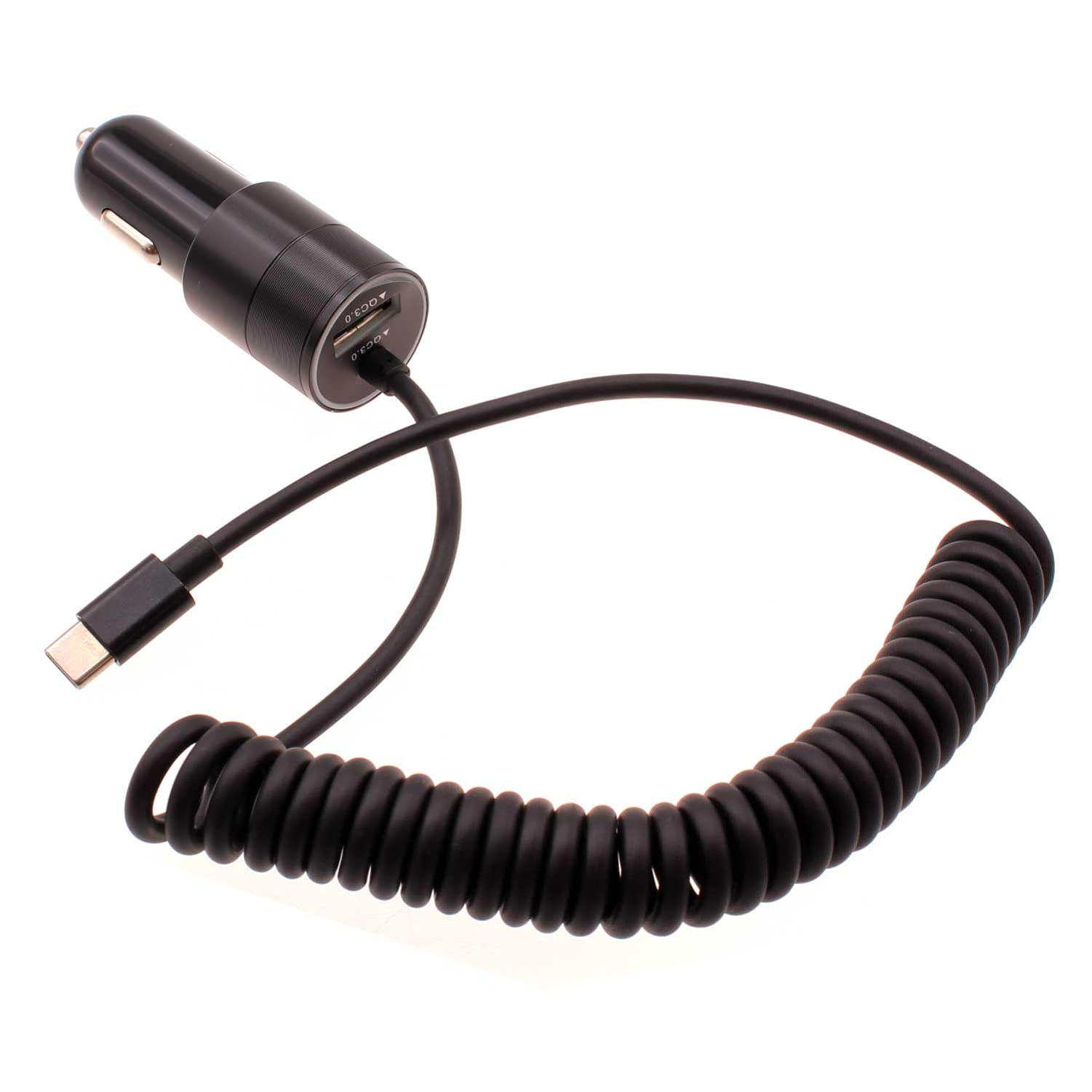 USB-C 36W Fast Car Charger for Samsung Galaxy A14 5G Phone - Power Adapter Coiled Type-C Cable Extra USB Port DC Socket Quick Charge L5G Compatible With Galaxy A14 5G Model
