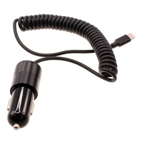 USB-C 36W Fast Car Charger for LG Premier Pro Plus (L455DL) - Power Adapter Coiled Type-C Cable Extra USB Port DC Socket Quick Charge