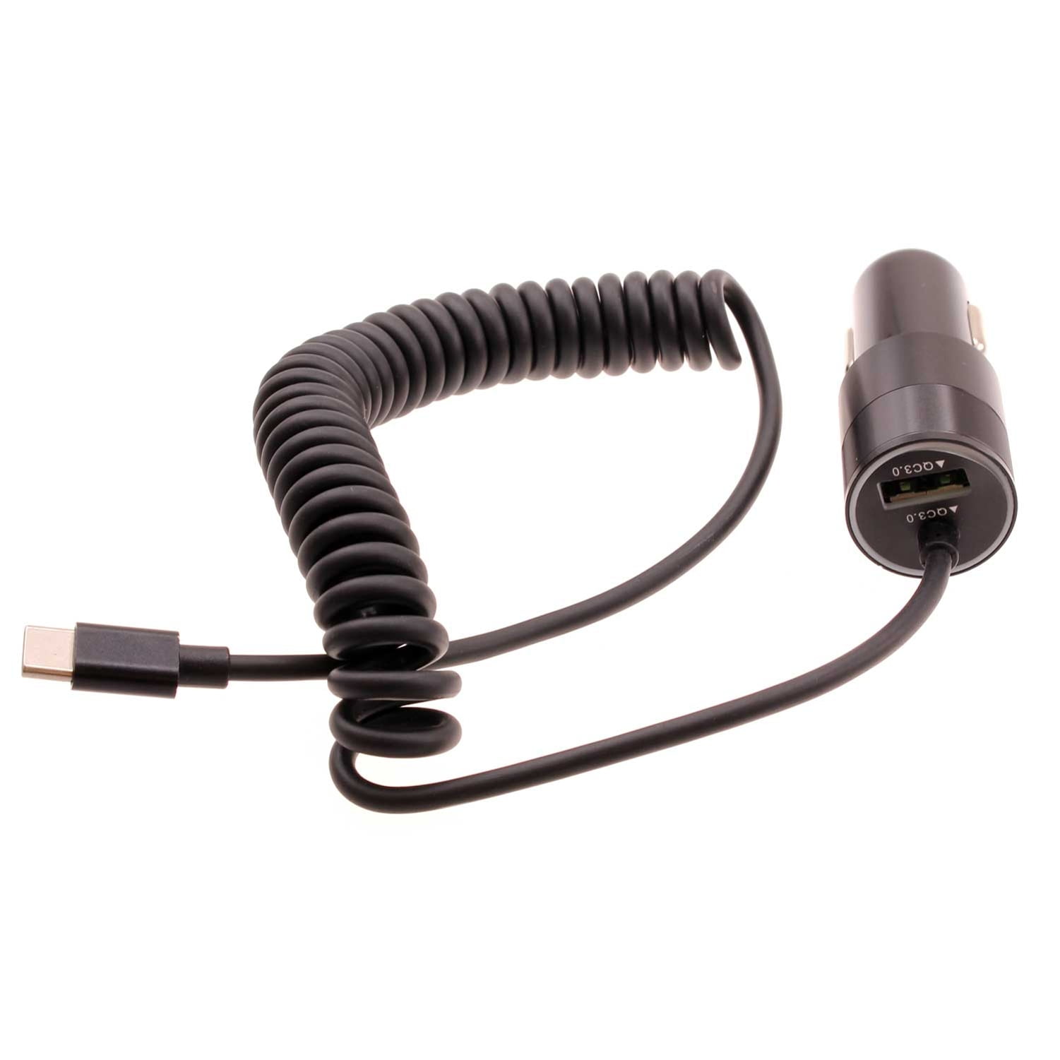 USB-C 36W Fast Car Charger for Nokia G100/G300/G310 5G - Power Adapter Coiled Type-C Cable Extra USB Port DC Socket Quick Charge