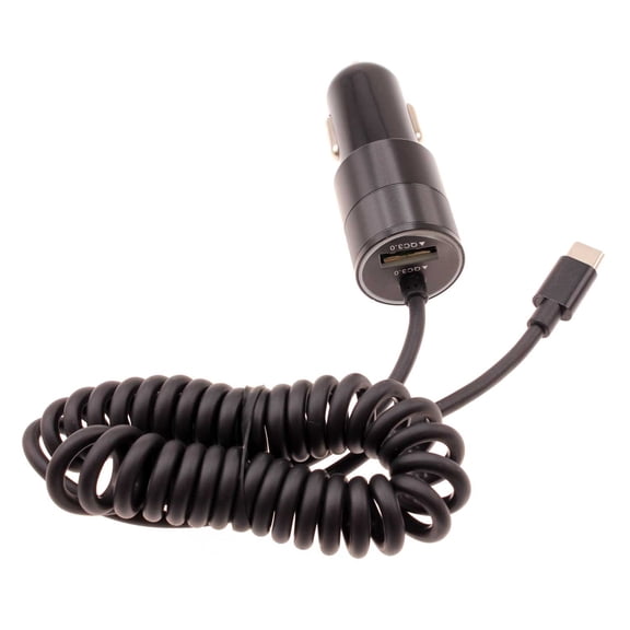 USB-C 36W Fast Car Charger for Samsung Galaxy Z Fold6/Flip6 - Power Adapter Coiled Type-C Cable Extra USB Port DC Socket Quick Charge