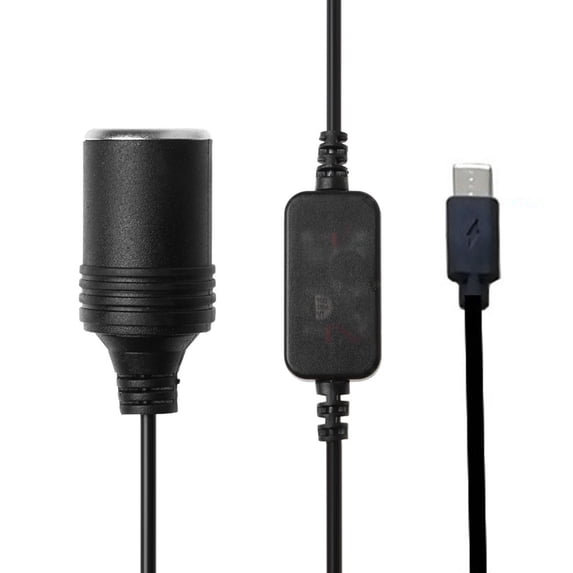 USB-C 5V Type-C Male to 12V Car Socket Power Cable for Car 12V Powered devices