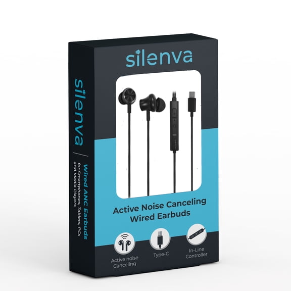 USB-C ANC Wired Earbuds Active Noise Cancelling Type-C Headphones with Mic Zero Latency, IPX4 Sweatproof & Water-Resistant Gaming Earphones for iPhone 17/16/15, Samsung S24, Steam Deck, Laptop