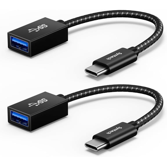 USB C to Adapter, 2 Pack 3, 10Gbps Type C, Thunderbolt 3 Female Adapter OTG Cable Compatible with iPhone 17/16/15 Pro Max, iPad mini 6, MacBook Pro/Air/Neo,