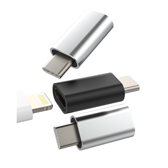 Lightning Female to USB C Male Charger Adapter(3 Pack)for iPhone 16 15 Pro Max for Apple Type C Charging Cable Connector for iPad Air4 Converter Android Car Adaptor Compatible for Samsung S25 S24 S23