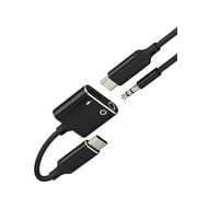 USB C to 3.5mm Headphone Jack Adapter for iPhone 16 15 Pro Max2in1Type C AUX Cable Charger Port Splitter Audio Dongle Compatible for Samsung Galaxy S25 S24 for Apple Android for iPad Accessories