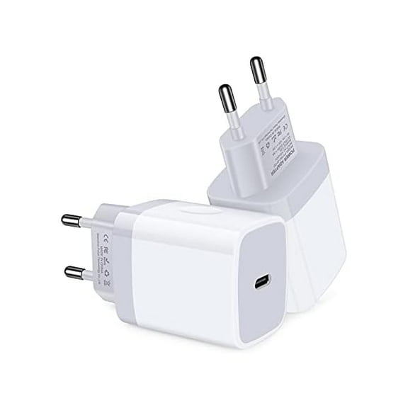 USB C Adapter, European Plug Adapter, 2-Pack Fast 20W Europe Travel Plug Power Adapter Type C Wall Chargers for iPhone 16 15 14 13 12 11 Pro Max XR XS X 8,Samsung Galaxy S24 S23 A15,iPad,Google Pixel