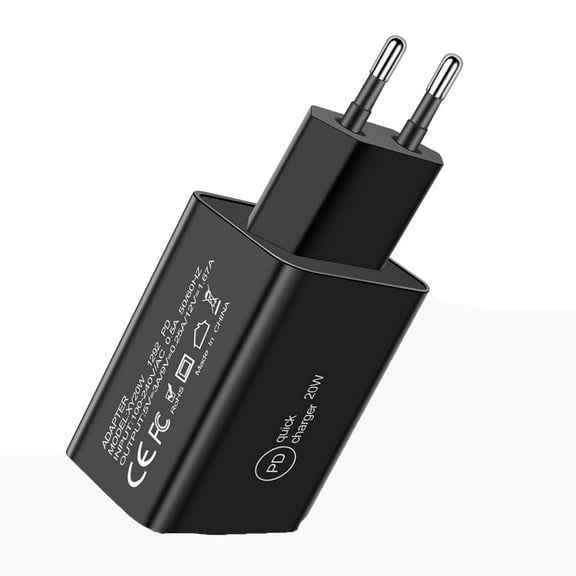 USB C Adapter, European Plug Adapter, Fast 20W Europe Travel Plug Power Adapter Type C Wall Chargers for iPhone 17 16 15 14 13 12 11 Pro Max XR XS X 8,Samsung Galaxy S25 A17,iPad,Google Pixel