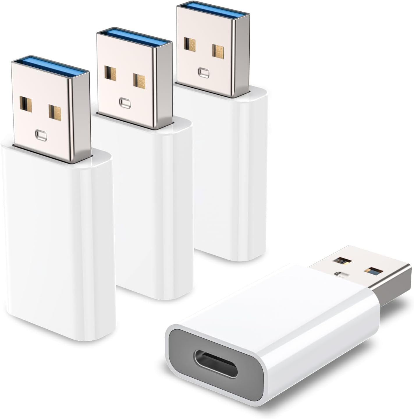 USB-A To USB-C Adapter - Rose Gold 20W Fast Charging & Data Sync For IPhone, Samsung, Laptops-853582