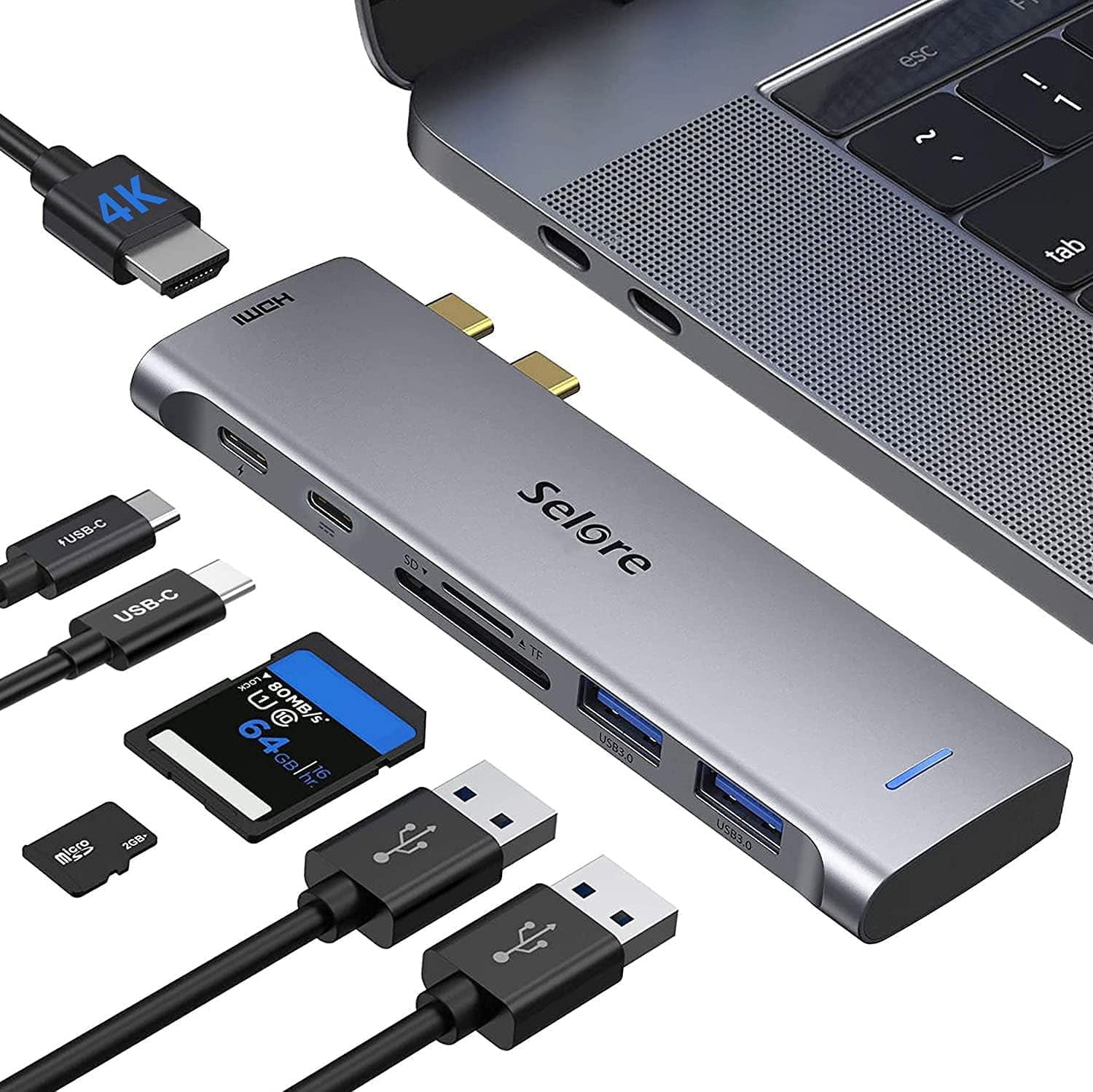 USB C Adapter HDMI Hub for MacBook Pro/Air M1 M2 2023 2022 2021 1315