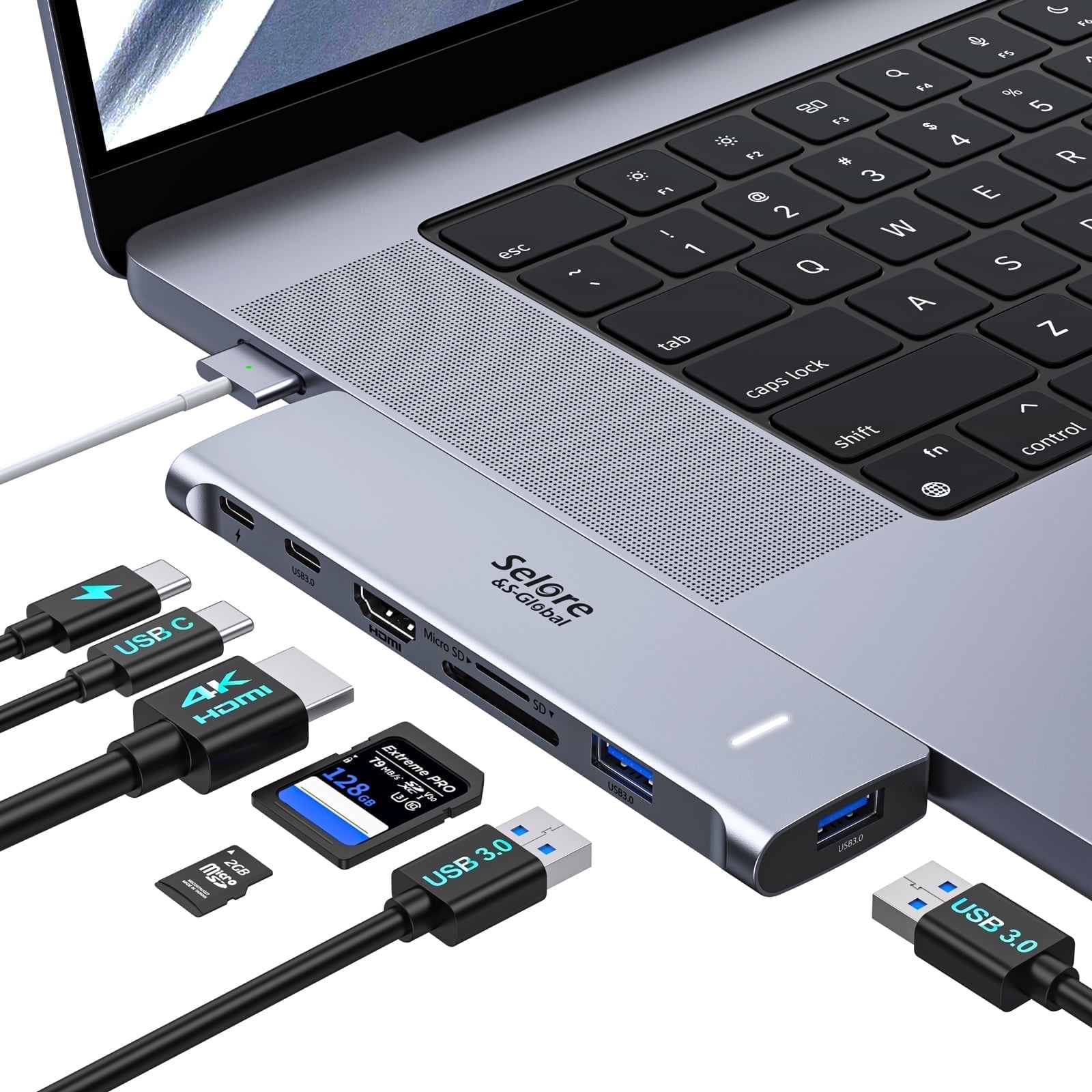2022 MacBook Pro/Air M1M2 USB C Adapter, 7 in 2 Dongle with 2022 MacBook Pro/Air M1M2 USB C Adapter, 7 in 2 Dongle with