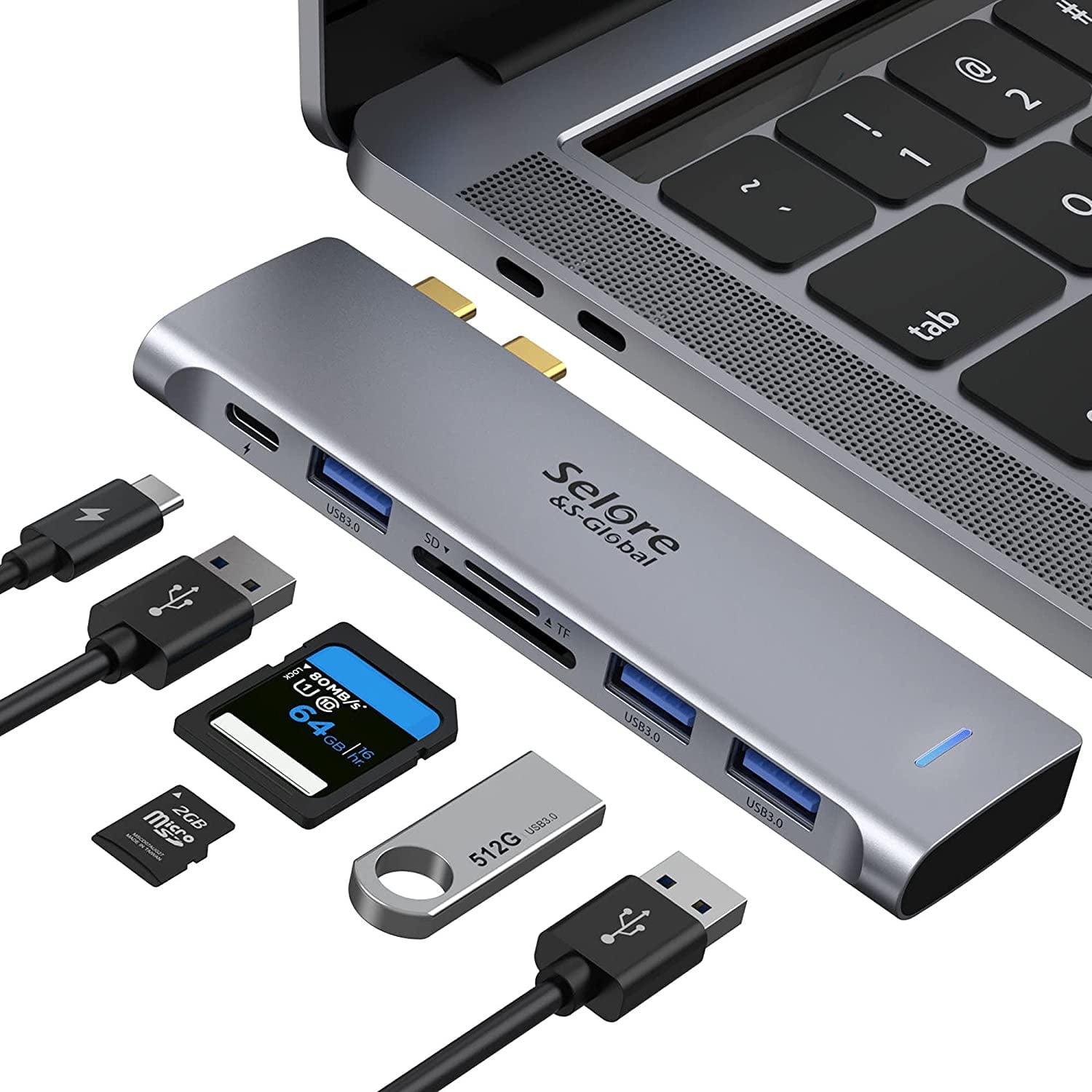 Apple MacBook Pro/Air M1 USB C Adapter, Multiport Hub with 3 Apple MacBook Pro/Air M1 USB C Adapter, Multiport Hub with 3