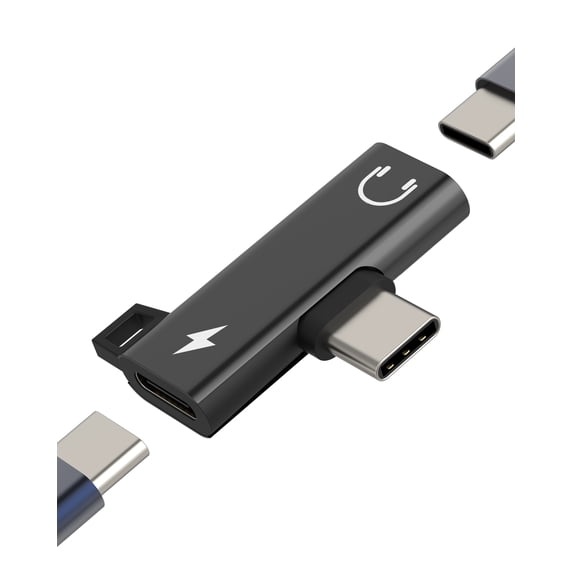 USB C Jack Headphone Charger Splitter(2 in 1)for iPhone 16 15 Pro Max Dual Type C Cable Aux Audio Fast Charging Cord Adapter for Apple for iPad Android Compatible for Samsung S25 Car Headset Dongle