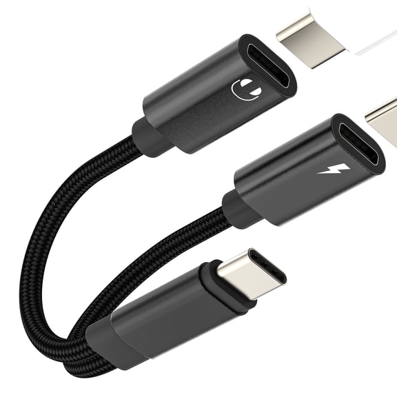 USB C Headphone Jack adapter for Apple Type C Charger Cable Splitter for iPhone 16 15 Pro Max AUX Audio Dongle Charging Converter Compatible for Samsung S25 S24 S23 S22 Earphone Car Accessories