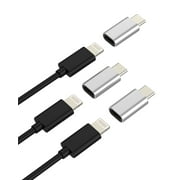 Lightning Female to USB C Male Charger Adapter3PackType C Cable Connector for Apple for iPhone 16 15 Pro Max Lighting Accessories Tipo C Car Charging for iPad Converter for Samsung S25 S24 Android