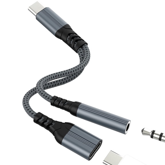 USB C to Aux Adapter 3.5mm Headphone Jack Audio for Iphone 17 16 15 Pro Max Type C Cable Charger Compatible with Samsung galaxy S25 ultra Splitter Dongle Cord for Apple Wired Android for Ipad