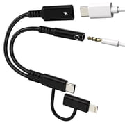 lightning USB C to Aux Adapter for Iphone 17 16 15 14 Pro Headphone DAC Audio 3.5mm Jack Cable for Apple Splitter Dongle Charger Type C Cord Car Charging for Ipad Lighting Compatible for Samsung