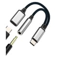 thumbnail image 1 of USB C to AUX Headphone Jack Adapter(2in1)Type C 3.5mm Dongle DAC Audio Charger Cable Splitter for iPhone 16 15 Pro Max Compatible for Samsung Galaxy S25 for iPad Converter for Apple Car Accessories, 1 of 7
