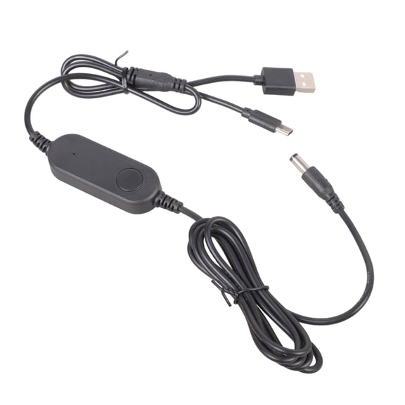 USB C And USB To DC5521 12V 12W Power Adapter Cord Boosting Line With LED Indication For Electronics Devices 160cm