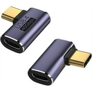 USB C Angle Adapter 40Gbps [2 Pack] 90 Degree USB C Type C Angled USB-C Male to Female Adapter, 8k at 60hz USB 3.1 Right Angle Extension for Laptop, Tablet, VR, Camera, Smartphone (Left/Righ)