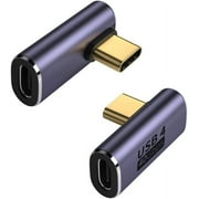 USB C Angle Adapter 40Gbps [2 Pack] 90 Degree USB C Type C Angled USB-C Male to Female Adapter, 8k at 60hz USB 3.1 Right Angle Extension for Laptop, Tablet, VR, Camera, Smartphone (Up/Down) Compact
