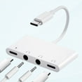 USB C Audio Headphone Adapter, 4 in 1 Type C to Dual 3.5mm Headphone