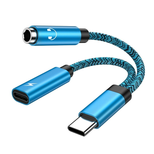 USB C to Aux Adapter ABCPOW 2 in 1 Type C to 3.5 mm Headphone Jack Adapter Audio Jack Charger Adapter USB C Dongle with Headphone Adapter Fast Charging Dongle Cord for iPhone