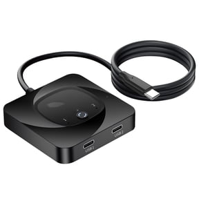USB-C Bidirectional Switcher - 2 Computers USB C KVM Switch - Supports 8K@60Hz HDR - 10Gbps Data Transfer - PD 100W Charging - Includes 2 USB-C Cables - Connect Tablet/Phone Screen - Walmart Compliant