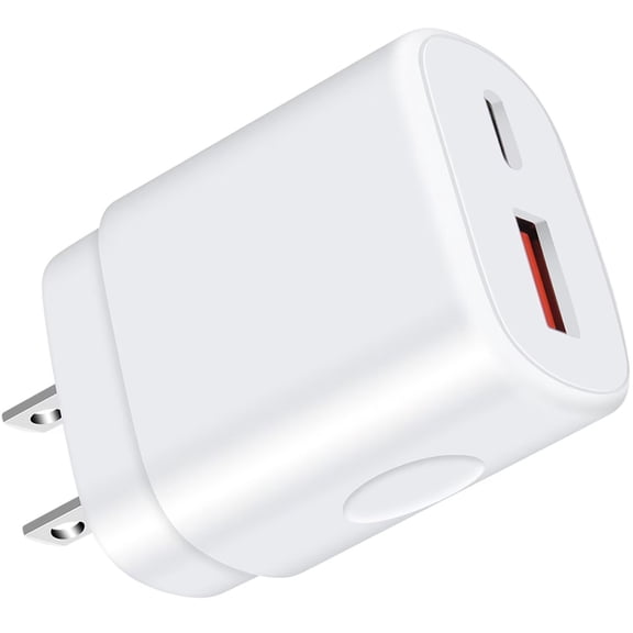USB C Block,1Pack FiveBox USB C Charger Block 25W PD&QC Android Type C Charger Block Dual USB C Wall Charger Block Phone Charger Adapter USB C Brick Type C Charger Box Fast Charging Block,White