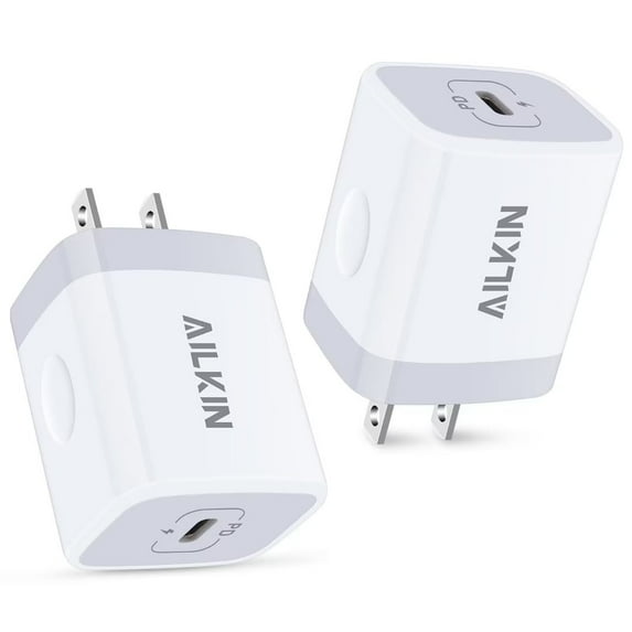 USB C Block,C Charger Block,ABCPOW 2PACK/20W PD Type C Chargers for Wall Charger Block Android Fast Charging Charger Phone Charger Plug Power Adapter USB C Block Brick Cube,White