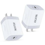 USB C Block,C Charger Block,ABCPOW 2PACK/20W PD Type C Chargers for Wall Charger Block Android Fast Charging Charger Phone Charger Plug Power Adapter USB C Block Brick Cube,White