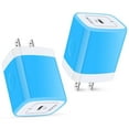 thumbnail image 1 of USB C Block Charger,ABCPOW 2PACK/20W PD Type C Chargers for Wall Charger Block Fast Charging Charger Plug Power Adapter USB C Brick Cube,Blue, 1 of 5