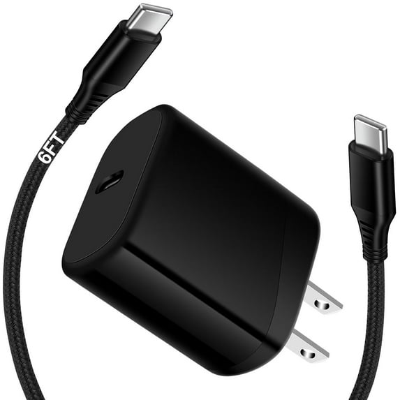 USB C Block,FiveBox 20W PD USB C Charger Block and 1pc Android Type C Cable USB C Charging Cable 6ft USB C Wall Charger Block USB C Brick Phone Charging Cord Type C Charging Block for Samsung,Black