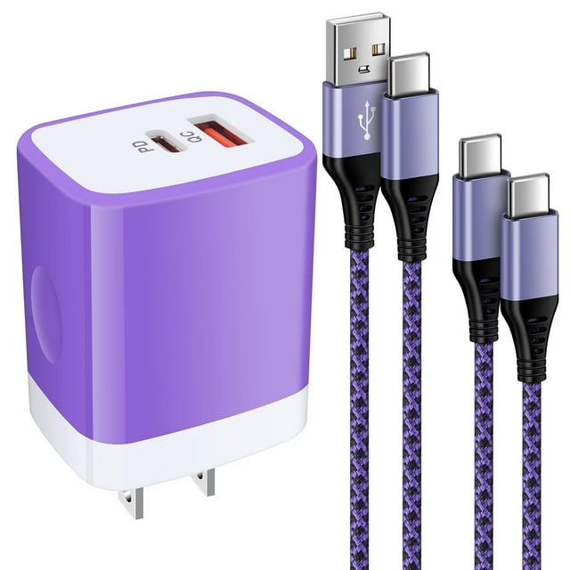 FiveBox 20W PD Type C Charger, QC3.0 USB C Wall Adapter, Includes 2pcs