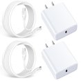 thumbnail image 1 of USB C Block,HAOANO 2PACK 20W PD Type C Wall Charger Block USB Charger Adapter Plug USB C Brick Power Delivery Android Fast Charger Block Phone Charger with 2PACK Usbc Charging Cable 6ft, 1 of 9